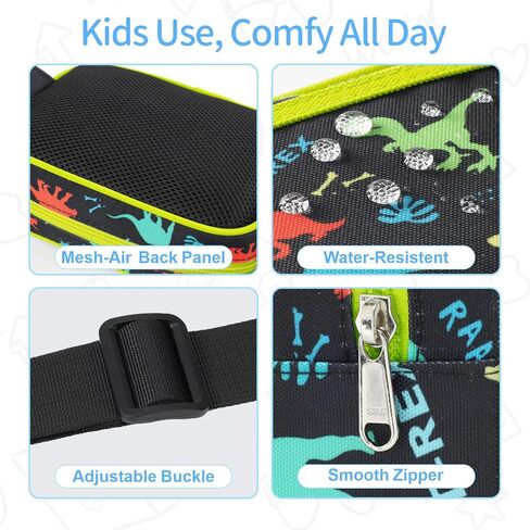 Belt Bags Kids Cute Fanny Pack for Boys Crossbody Personalized Toddler Purses Waist Pack 3 Year Old Gifts (Black Dinasour) in Saudi Arabia