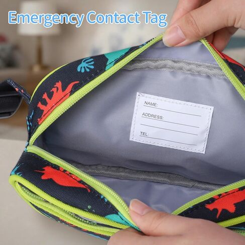 Belt Bags Kids Cute Fanny Pack for Boys Crossbody Personalized Toddler Purses Waist Pack 3 Year Old Gifts (Black Dinasour) in Saudi Arabia