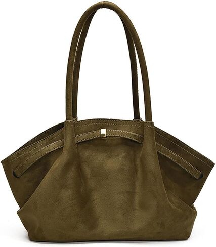 Gogobear Vintage Faux Suede Tote Bag, Women's Large Capacity Underarm Shoulder Bag, Spacious Work Tote for Office & Casual in Saudi Arabia