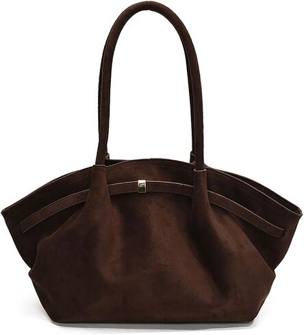 Gogobear Vintage Faux Suede Tote Bag, Women's Large Capacity Underarm Shoulder Bag, Spacious Work Tote for Office & Casual in Saudi Arabia