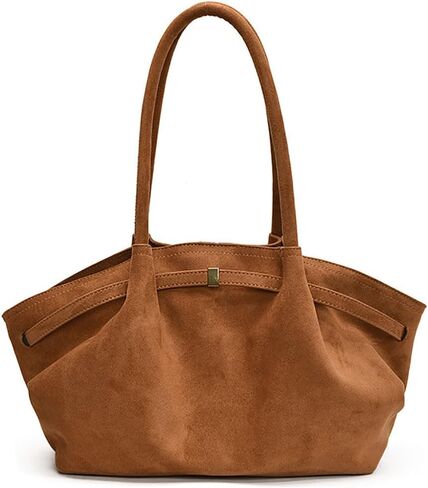 Gogobear Vintage Faux Suede Tote Bag, Women's Large Capacity Underarm Shoulder Bag, Spacious Work Tote for Office & Casual in Saudi Arabia