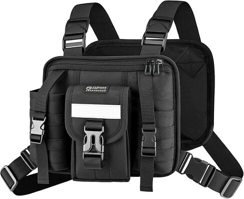 Sports Chest Pack for Men Women, Running Vest Bag Reflective Gear, Tactical Vest, for Cycling Hiking Skiing Camping Fishing Gym Workouts Dog Walking in Saudi Arabia