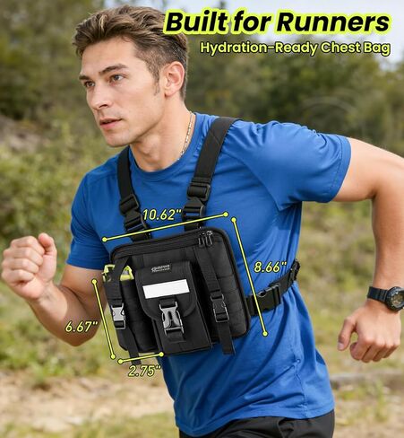 Sports Chest Pack for Men Women, Running Vest Bag Reflective Gear, Tactical Vest, for Cycling Hiking Skiing Camping Fishing Gym Workouts Dog Walking in Saudi Arabia
