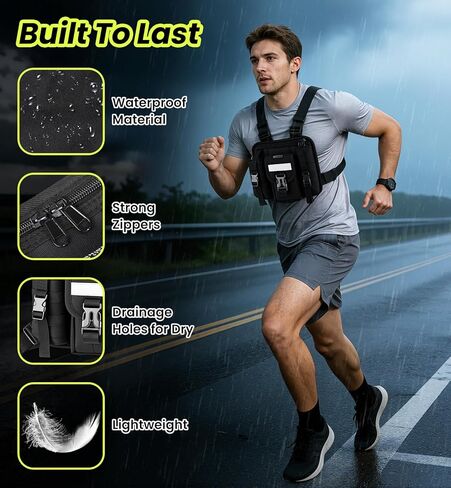 Sports Chest Pack for Men Women, Running Vest Bag Reflective Gear, Tactical Vest, for Cycling Hiking Skiing Camping Fishing Gym Workouts Dog Walking in Saudi Arabia