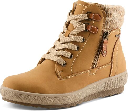 Spring Step Relife Karlene Waterproof Ankle Boots for Women | Shoes for Women with Sweater Top, Decorative Zipper and Cozy Sherpa Lining in Saudi Arabia
