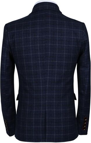MOGU Mens 3-Piece Slim Fit Plaid Suit - Blazer, Vest, and Pants Set for Wedding, Party, and Business in Saudi Arabia