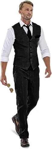 High-End Suits Linen Suits for Men Beach Summer Wedding Groomsmen 2 Piece Silm Fit Casual Light Suit Men's Tuxedos Vest Pant in Saudi Arabia