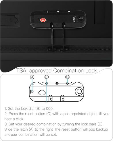 Carry On Luggage Airline Approved 20 Inch Hardside Suitcase with Spinner Wheels, Lightweight PC Rolling Luggage with TSA Lock & USB Charging Port for Travel in Saudi Arabia