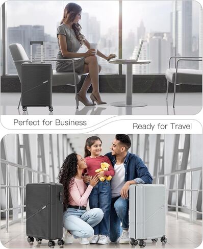 Carry On Luggage Airline Approved 20 Inch Hardside Suitcase with Spinner Wheels, Lightweight PC Rolling Luggage with TSA Lock & USB Charging Port for Travel in Saudi Arabia