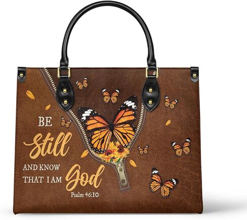 Bible Premium Top-Grain Leather Handbag For Christian Women. Medium, Zipper - Christmas Gift For Wife, Mom, Grandma in Saudi Arabia