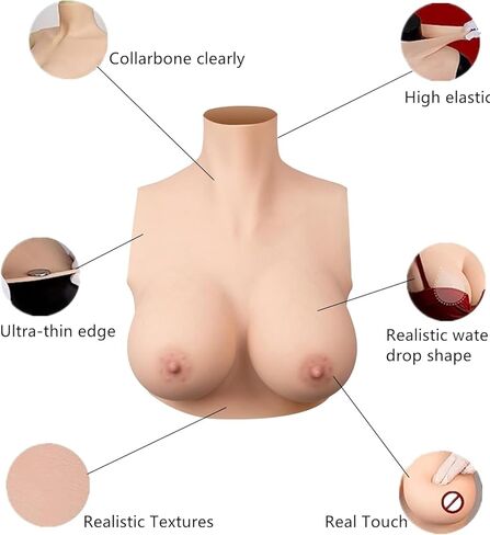 Fake Boobs Silicone Breastplate Breast Forms Cosplay Breasts Enhancers Forms B-H Cup For Transgender Drag Queen Cosplay in Saudi Arabia