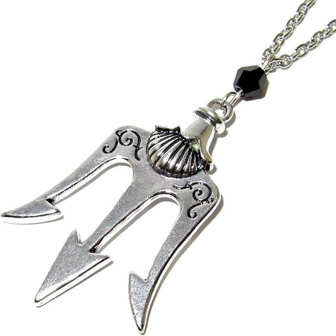 PRINCESS CUTENESS STORE Percy Jackson Camp Half Blood Poseidon Demigod Trident Olympian Silver Tone Necklace in Saudi Arabia