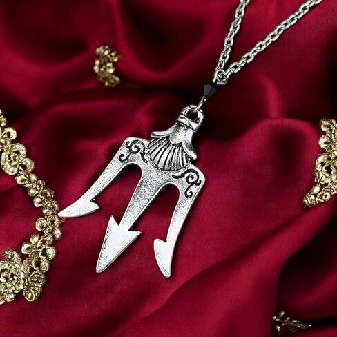 PRINCESS CUTENESS STORE Percy Jackson Camp Half Blood Poseidon Demigod Trident Olympian Silver Tone Necklace in Saudi Arabia