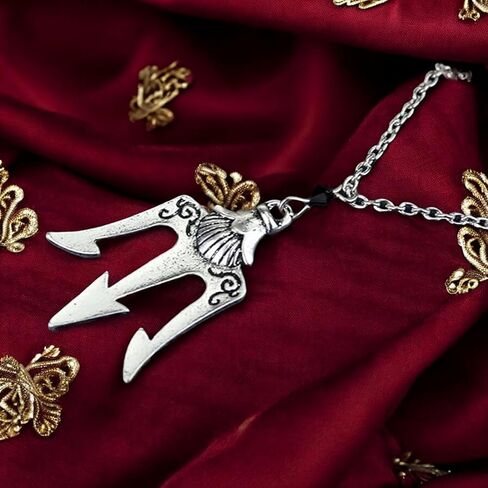 PRINCESS CUTENESS STORE Percy Jackson Camp Half Blood Poseidon Demigod Trident Olympian Silver Tone Necklace in Saudi Arabia