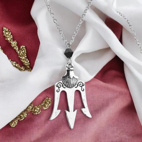 PRINCESS CUTENESS STORE Percy Jackson Camp Half Blood Poseidon Demigod Trident Olympian Silver Tone Necklace in Saudi Arabia