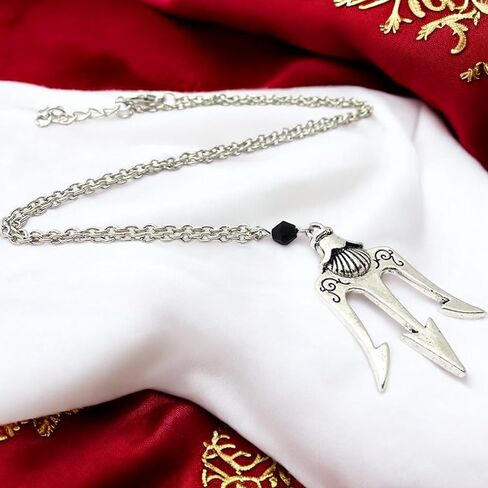 PRINCESS CUTENESS STORE Percy Jackson Camp Half Blood Poseidon Demigod Trident Olympian Silver Tone Necklace in Saudi Arabia