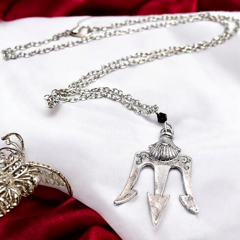 PRINCESS CUTENESS STORE Percy Jackson Camp Half Blood Poseidon Demigod Trident Olympian Silver Tone Necklace in Saudi Arabia