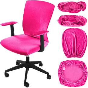 Tallew 4 Pcs Office Chair Covers Set Computer Universal Protective Stretchable Chair Seat Covers Desk Chair Armrest Covers Slipcovers Pads Office Cushion Backrest for Rotating Chairs(Light Purple) in Kuwait