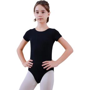 BAOHULU Ballet Leotards for Girls Classic Short Sleeve Toddler Dance Outfit Kids Active Bodysuit 2-12 Years in Kuwait
