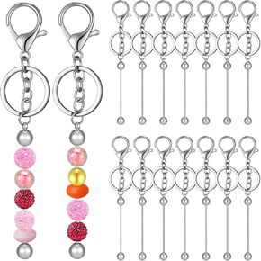 30 قطعة من قضبان سلاسل المفاتيح القابلة للخرز، سلاسل مفاتيح مطرزة بالجملة، مجموعة سلاسل مفاتيح فارغة، مجموعة من سلاسل المفاتيح الفارغة، مجموعة من قضبان سلسلة المفاتيح للخرز، سلاسل المفاتيح DIY، مستلزمات الحرف اليدوية in Kuwait