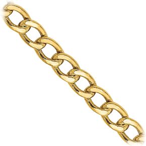 14K Gold 2.5mm Semi-Solid Curb Link Chain Anklet Jewelry 10" in Saudi Arabia