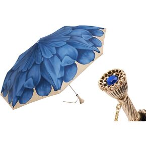 مظلة Pasotti Blue Dahlia قابلة للطي بفتحة يدوية 100% بوليستر in Kuwait