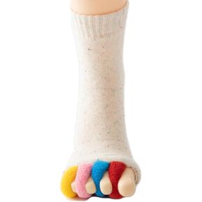 Harssidanzar Women's Warm Adults Soft House Washable Cute Alignment Socks with Toe Separators RL041US in Saudi Arabia