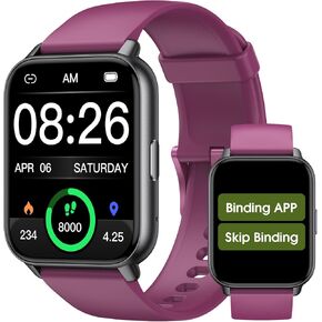 Kummel Smart Watch No App/Phone مطلوب ، 14 يومًا من ساعة Tracker Litness Tracker ، شاشة AMOLED كبيرة ، تعقب النشاط المقاوم للماء مع عداد الخطى خطوة ، تتبع السعرات الحرارية للرجال نساء in Kuwait