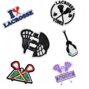 Girls & Boys Lacrosse Shoe Charms – 6 PCS Shoes Charms, Lacrosse Cleats Accessories, Sports Shoe Decorations, Party Favors & Gifts for Kids, Teens, and Lacrosse Fans in Kuwait