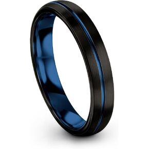 Tungsten Carbide Wedding Band Ring 10mm 8mm 6mm 4mm for Men Women Blue Black Center Line Dome Black Brushed Polished Personalized Custom Engraving Anniversary Engagement in Saudi Arabia