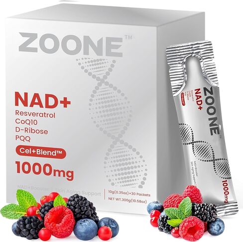 مكمل NAD السائل، مكمل NAD+ السائل 1000 مجم، مع نيكوتيناميد ريبوسيد، ريسفيراترول وPQQ، مكملات NAD للرجال والنساء، الشيخوخة الصحية وتعزيز الطاقة الخلوية - 30 عبوة in Kuwait