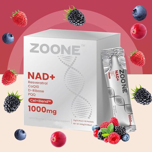 NAD Liquid Supplement, NAD+ Liquid Supplement 1000mg, with Nicotinamide Riboside, Resveratrol & PQQ, NAD Supplements for Men & Women, Healthy Aging & Boosts Cellular Energy – 30 Packs in Saudi Arabia