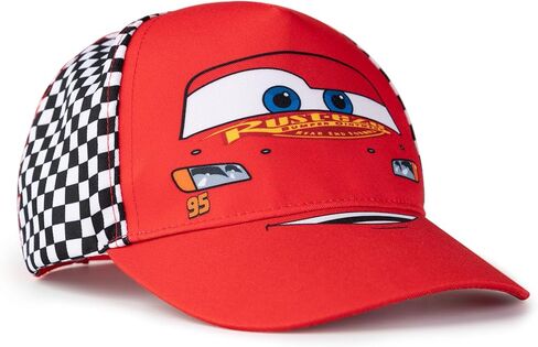 Disney Lightning McQueen Kids Red Cap | Adjustable, ‘95 Rust-eze Checkered | Boys’ Summer Sun Hat in Saudi Arabia