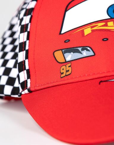 Disney Lightning McQueen Kids Red Cap | Adjustable, ‘95 Rust-eze Checkered | Boys’ Summer Sun Hat in Saudi Arabia