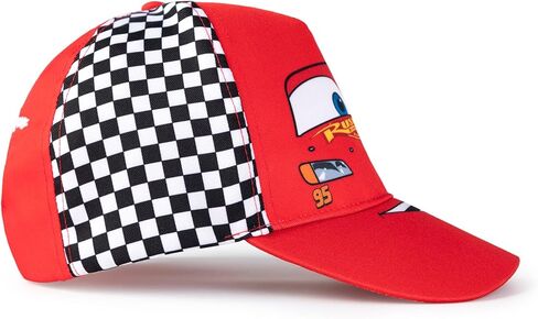 Disney Lightning McQueen Kids Red Cap | Adjustable, ‘95 Rust-eze Checkered | Boys’ Summer Sun Hat in Saudi Arabia