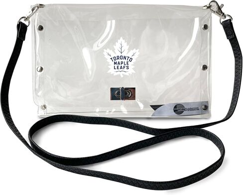 Littlearth Womens NHL Dallas Stars Clear Envelope Purse with Black Fashion Strap, Clear, 10" x 6.5" x 0.5" in Saudi Arabia