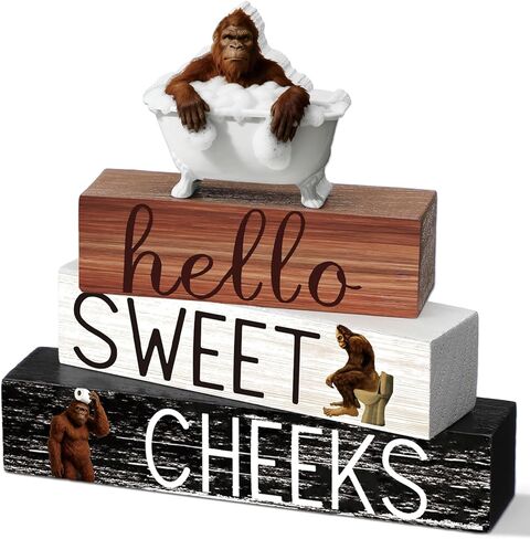 4 Pcs Christmas Highland Cow Bathroom Decor Farmhouse Bathroom Decoration Western Hello Sweet Cheeks Table Centerpiece in Saudi Arabia