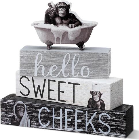 4 Pcs Christmas Highland Cow Bathroom Decor Farmhouse Bathroom Decoration Western Hello Sweet Cheeks Table Centerpiece in Saudi Arabia