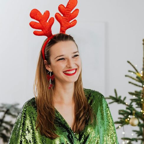 Bow Earrings for Women, Christmas Festive Bowknot Red Snowball Dangle Fish Hook Dangling Hypoallergenic Christmas Earrings Festival Party Jewelry Gifts for Women in Saudi Arabia