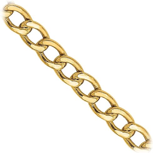 14K Gold 2.5mm Semi-Solid Curb Link Chain Anklet Jewelry 10" in Saudi Arabia