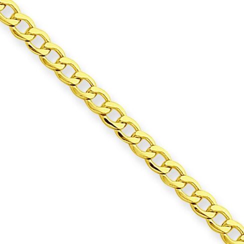 14K Gold 2.5mm Semi-Solid Curb Link Chain Anklet Jewelry 10" in Saudi Arabia