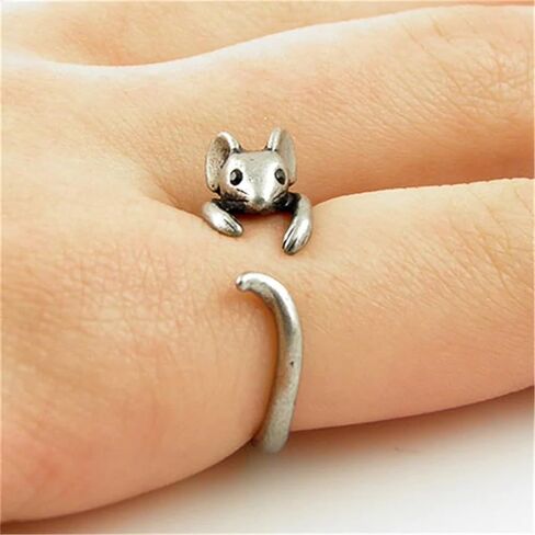 Fancy Animal Opening Ring for Women Chic Mouse Shaped Jewelry for Daily Life in Saudi Arabia