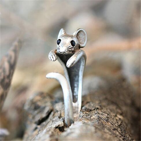 Fancy Animal Opening Ring for Women Chic Mouse Shaped Jewelry for Daily Life in Saudi Arabia