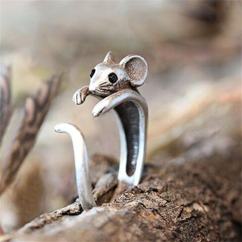 Fancy Animal Opening Ring for Women Chic Mouse Shaped Jewelry for Daily Life in Saudi Arabia