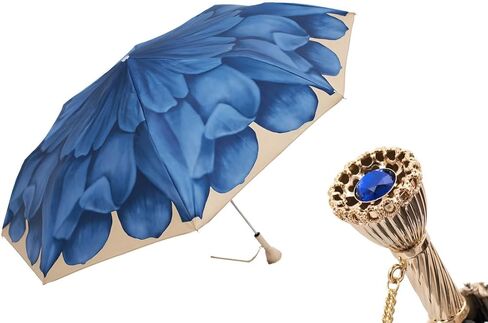 مظلة Pasotti Blue Dahlia قابلة للطي بفتحة يدوية 100% بوليستر in Kuwait