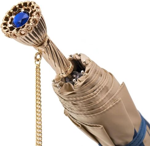 مظلة Pasotti Blue Dahlia قابلة للطي بفتحة يدوية 100% بوليستر in Kuwait
