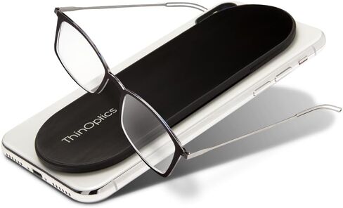 نظارات القراءة دائمًا معك من ThinOptics مع حافظة رفيعة - يمكن توصيل القارئ بهاتفك أو جهازك اللوحي أو وضعه في جيبك in Kuwait