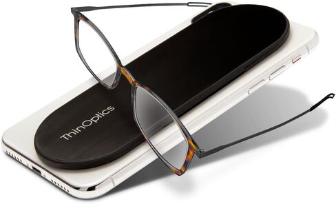 نظارات القراءة دائمًا معك من ThinOptics مع حافظة رفيعة - يمكن توصيل القارئ بهاتفك أو جهازك اللوحي أو وضعه في جيبك in Kuwait