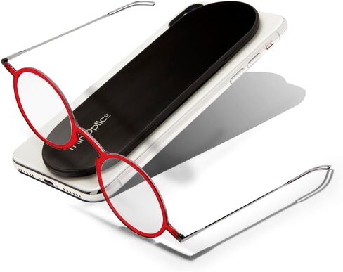 نظارات القراءة دائمًا معك من ThinOptics مع حافظة رفيعة - يمكن توصيل القارئ بهاتفك أو جهازك اللوحي أو وضعه في جيبك in Kuwait