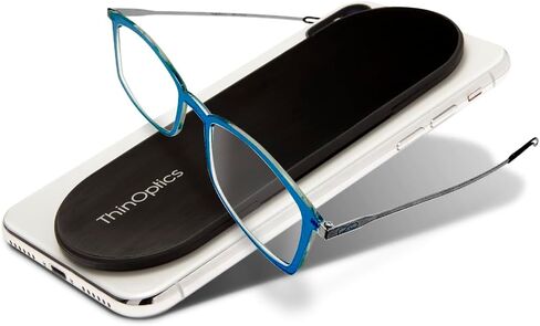 نظارات القراءة دائمًا معك من ThinOptics مع حافظة رفيعة - يمكن توصيل القارئ بهاتفك أو جهازك اللوحي أو وضعه في جيبك in Kuwait